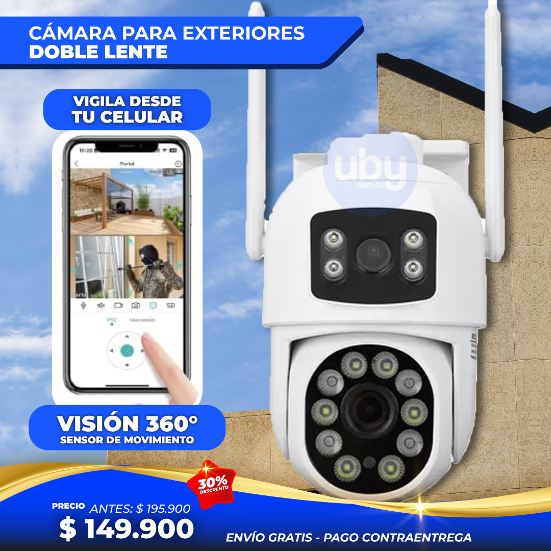 Cámara Doble Lente BLANCA EXTERIORES - 30% DTO