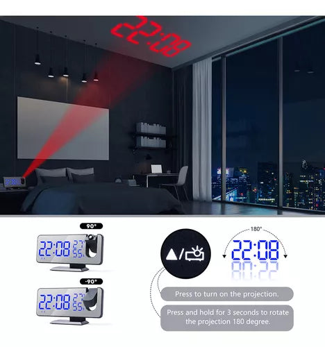 Despertador con proyector LED