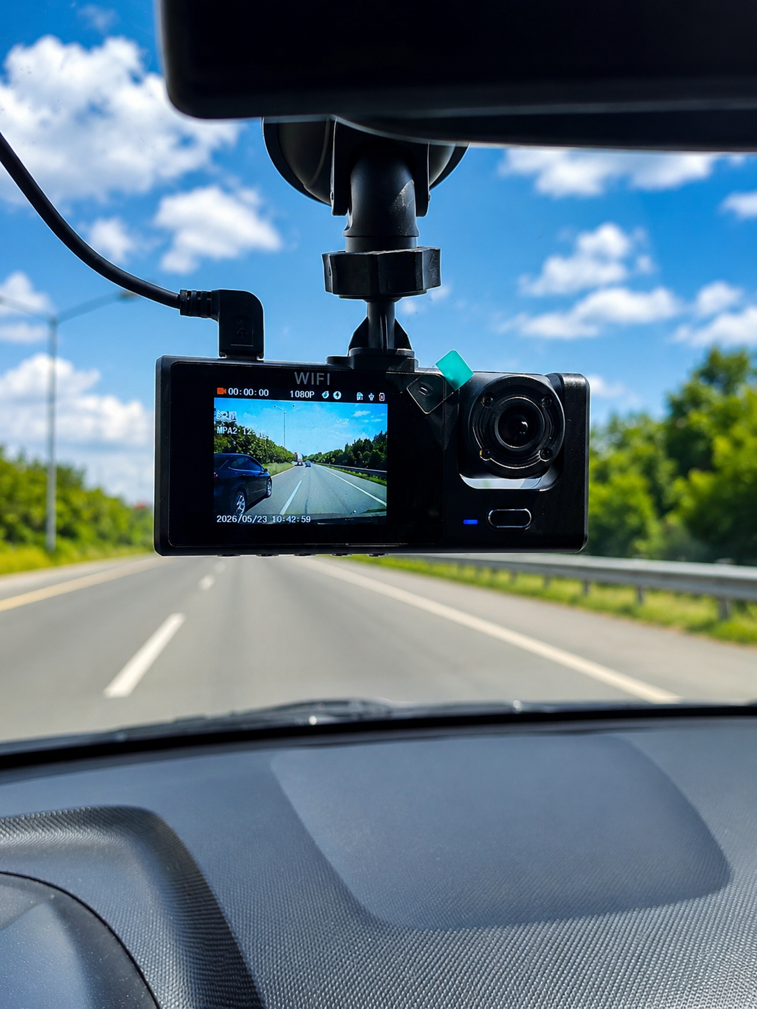 DASHCAM WIFI CARRO - 3 CÁMARAS