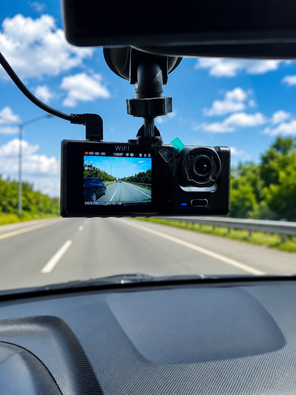 DASHCAM WIFI CARRO - 3 CÁMARAS